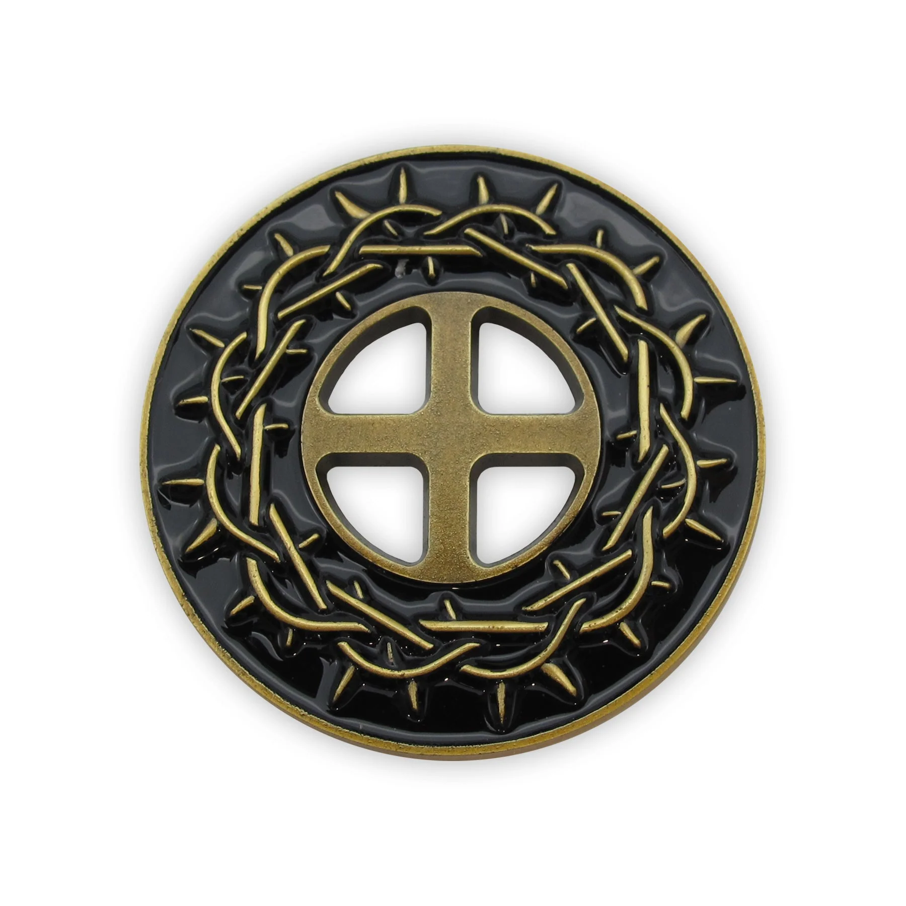 Antique Gold Crown of Thorns Pocket Token - Image 2
