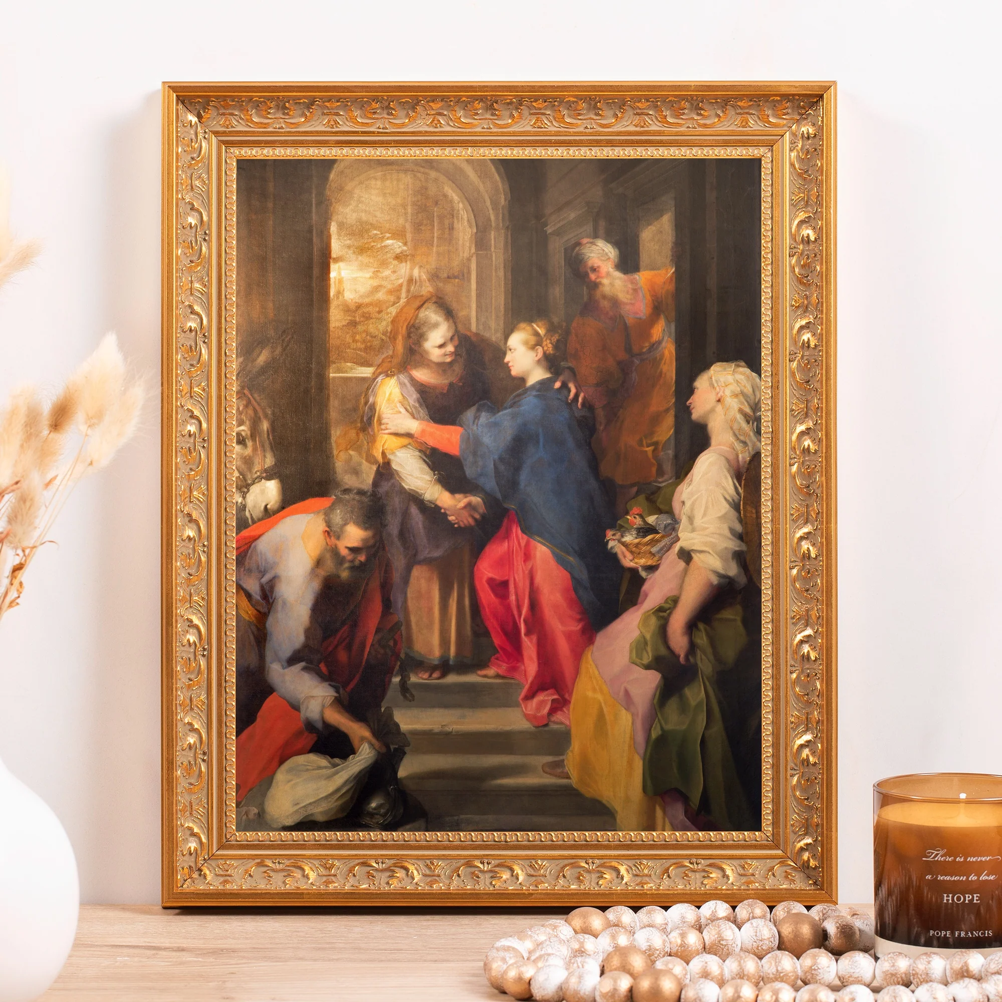Barocci's Visitation Framed Canvas - Sacred Classics Collection - Image 3