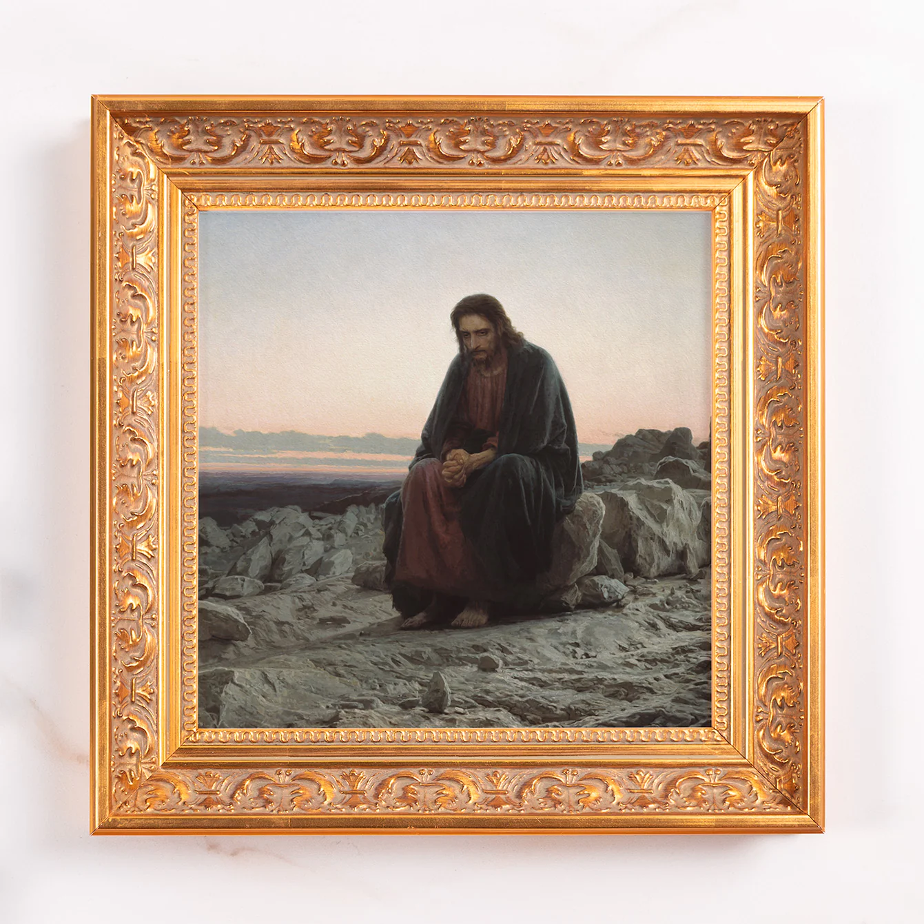 Christ in the Desert Framed Canvas - Sacred Mini Collection - Image 2