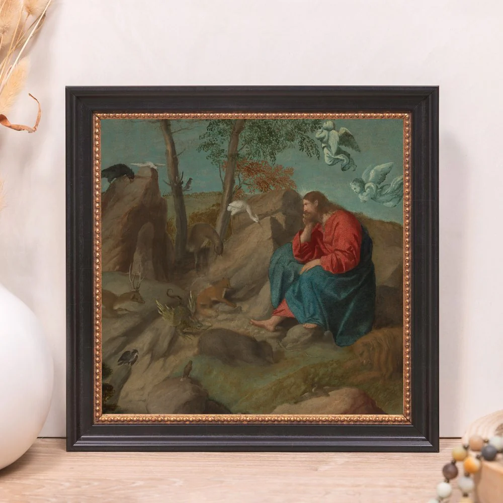 Christ in the Wilderness Framed Canvas - Sacred Mini Collection - Image 5