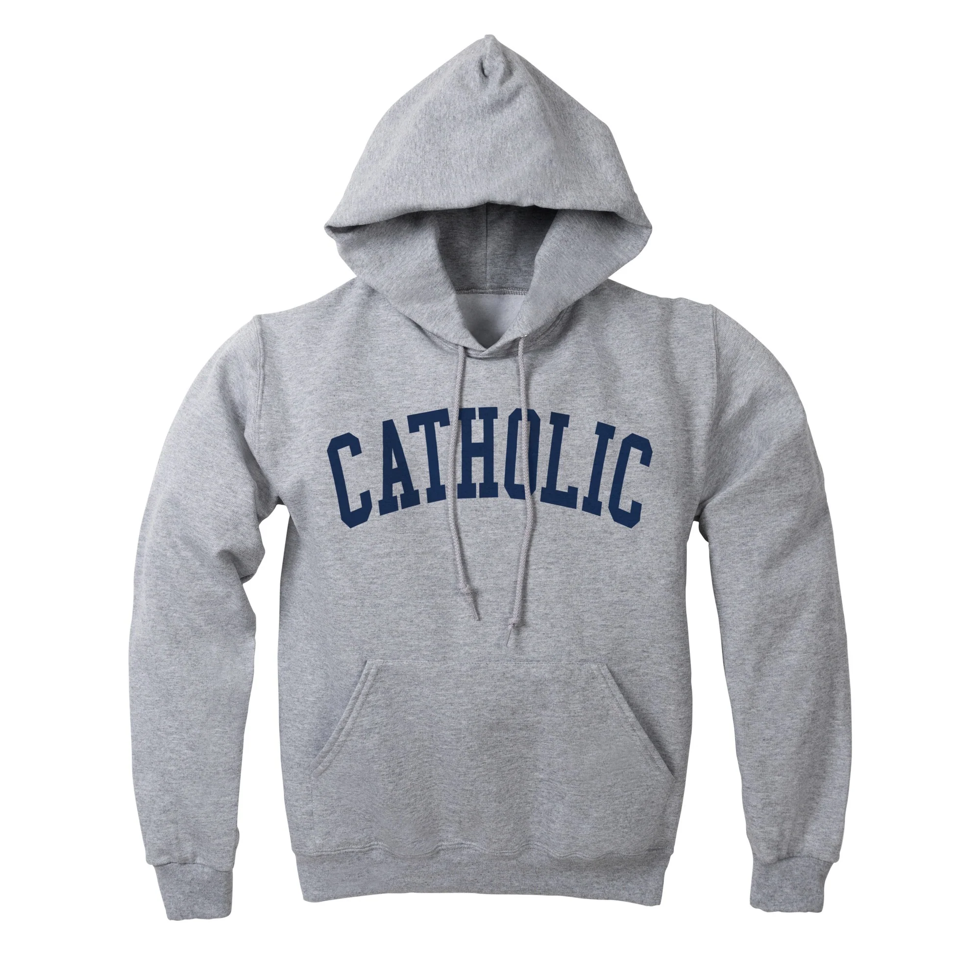 Collegiate Catholic Grey Hooded Sweatshirt - Image 2