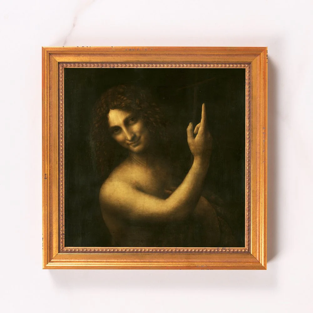 da Vinci's John the Baptist Framed Canvas - Sacred Mini Collection - Image 6