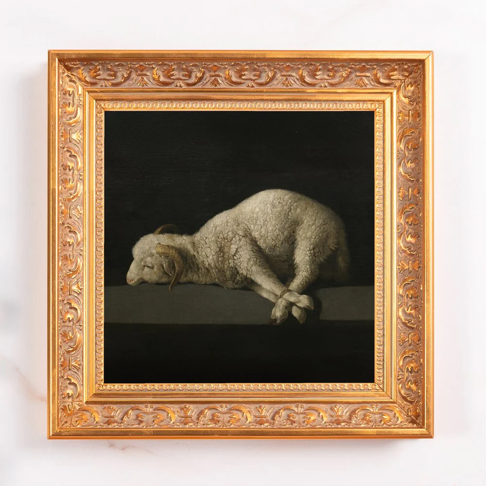 de Zurbaran's Agnus Dei Framed Canvas - Sacred Mini Collection - Image 2