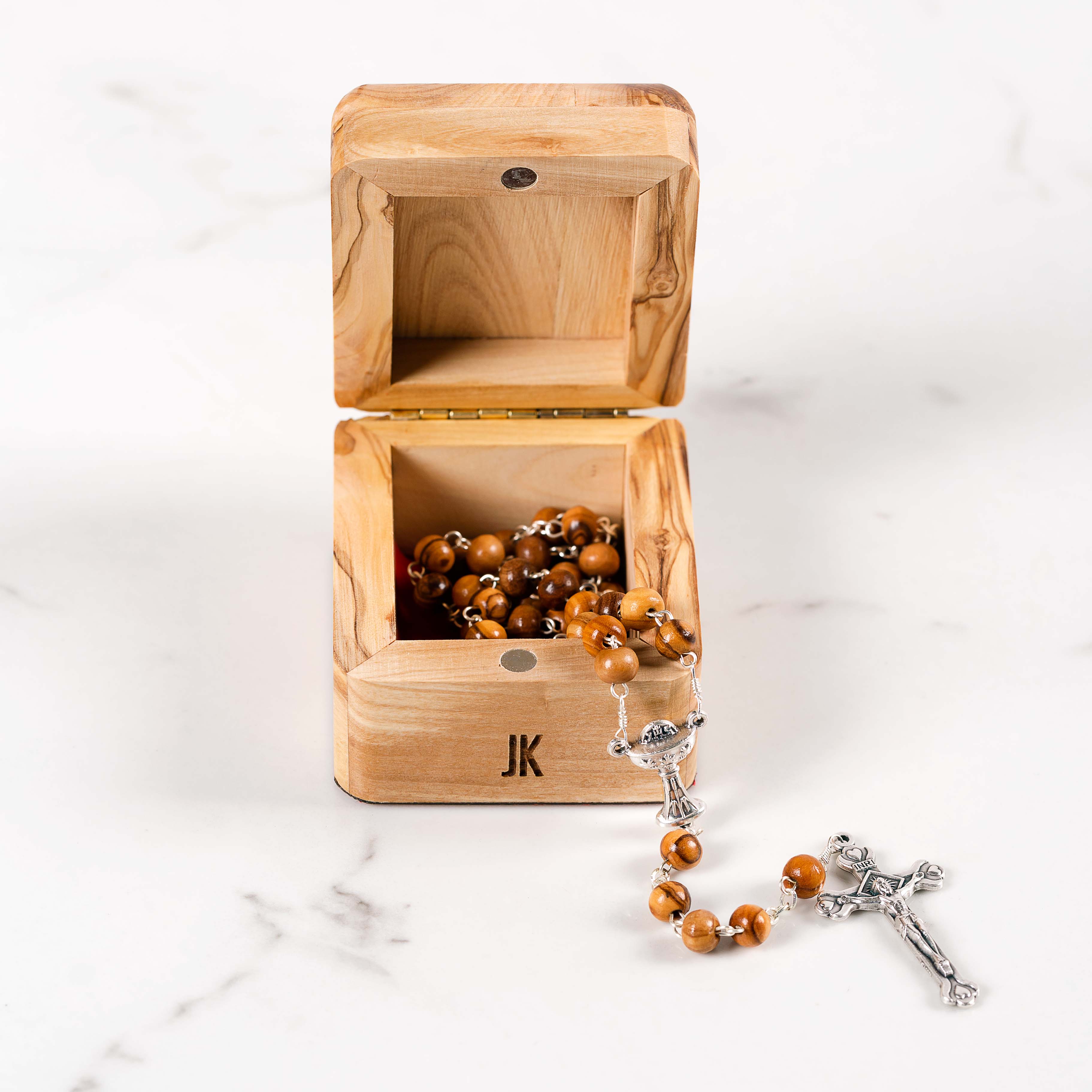 First Communion Olive Wood Rosary & Box - Image 2