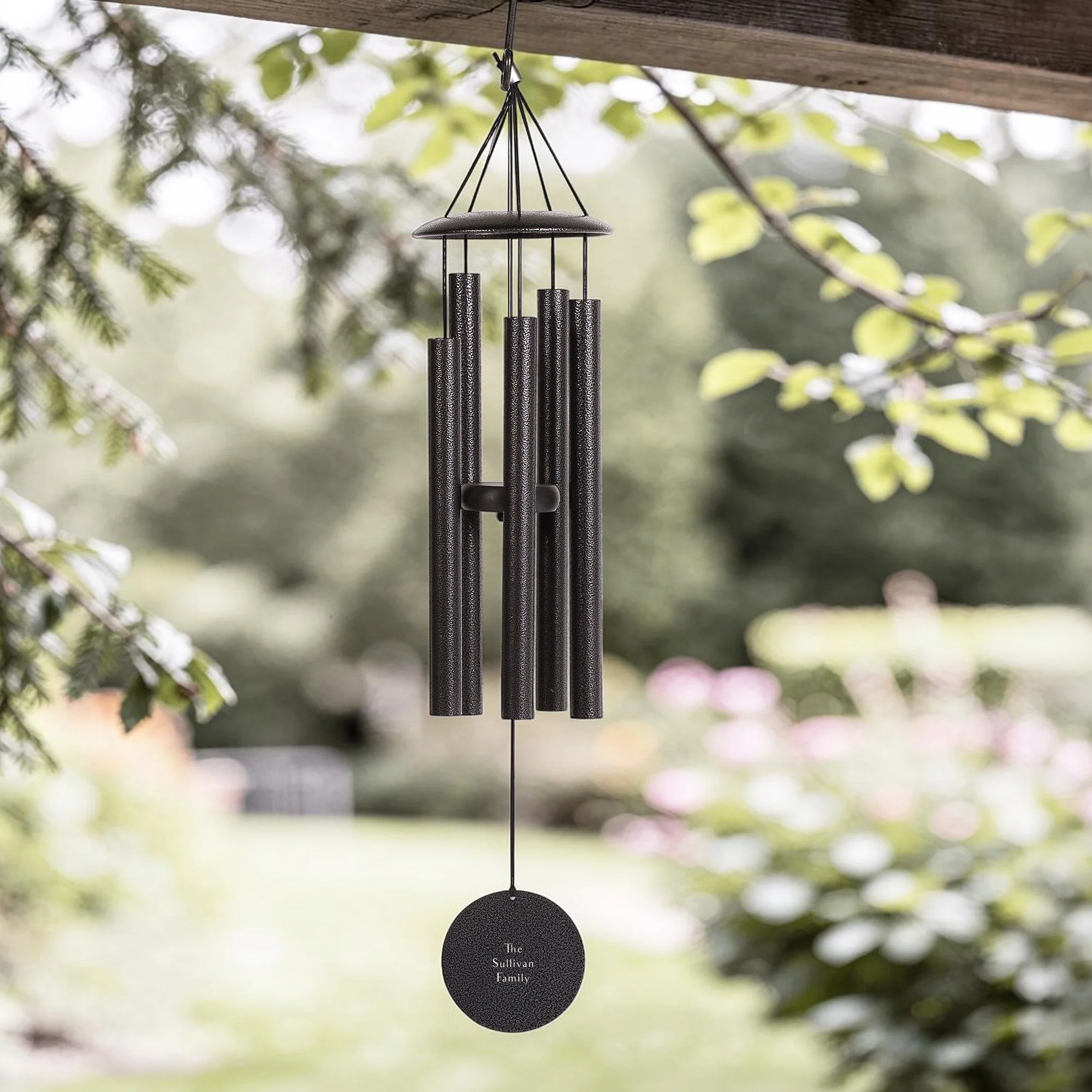 Floral Marian Cross Wind Chimes - 30" - Image 2