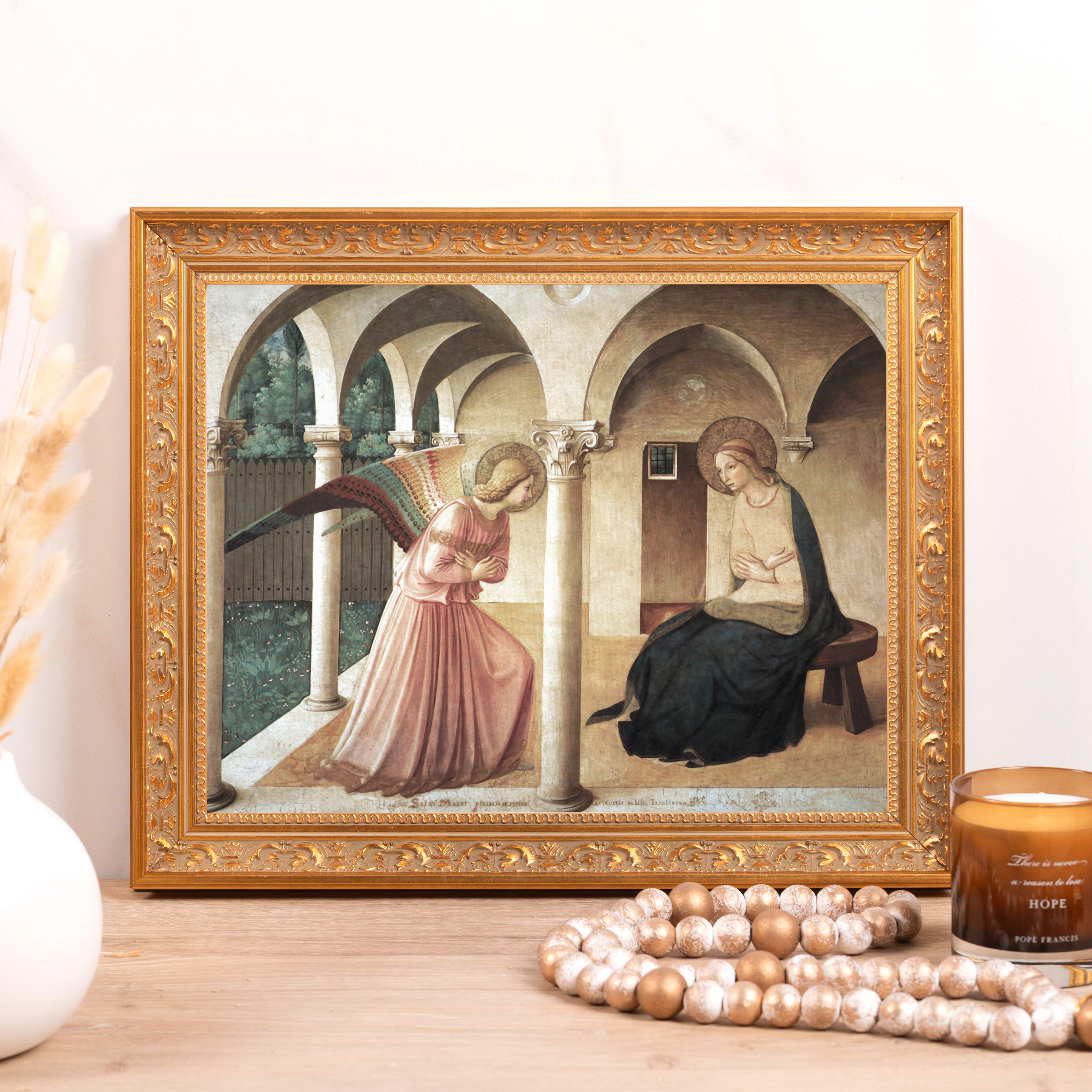 Fra Angelico's Annunciation Framed Canvas - Sacred Classics Collection - Image 2