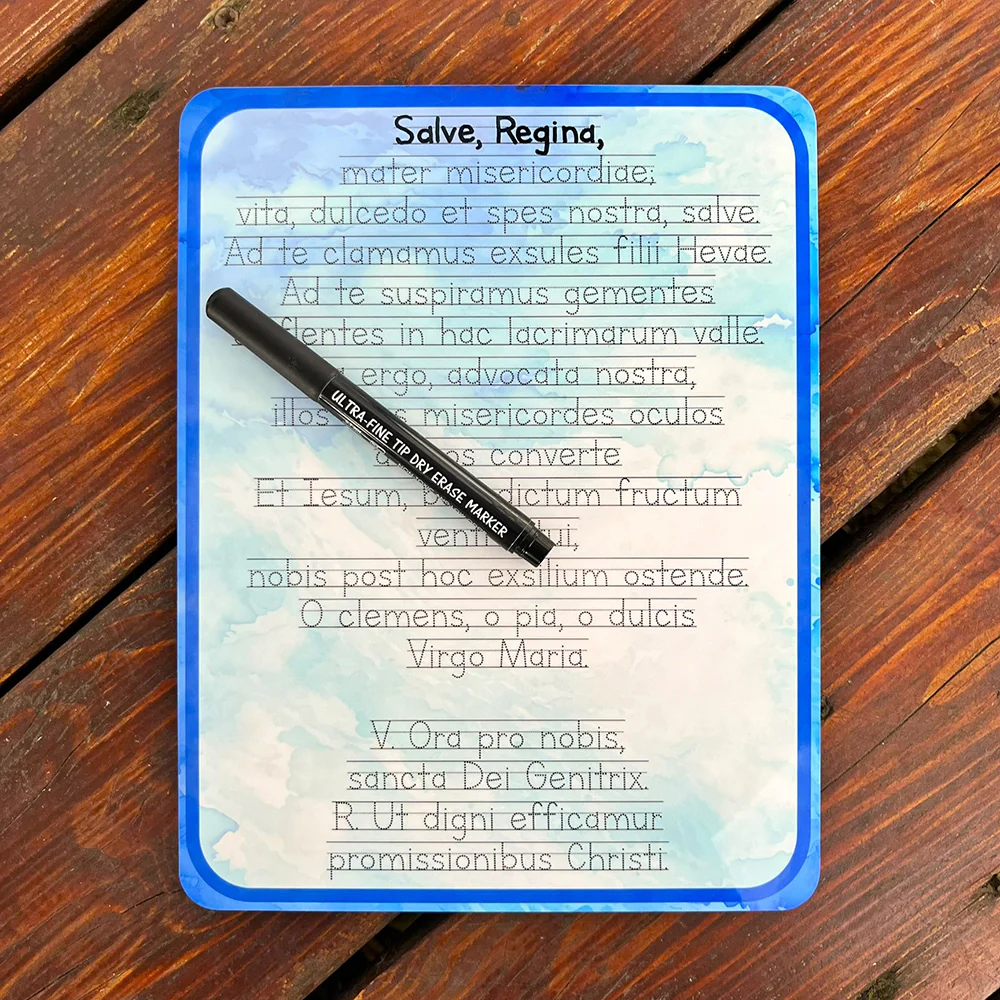 Hail Holy Queen Prayer Tracing Dry-Erase Board & Marker - Image 3