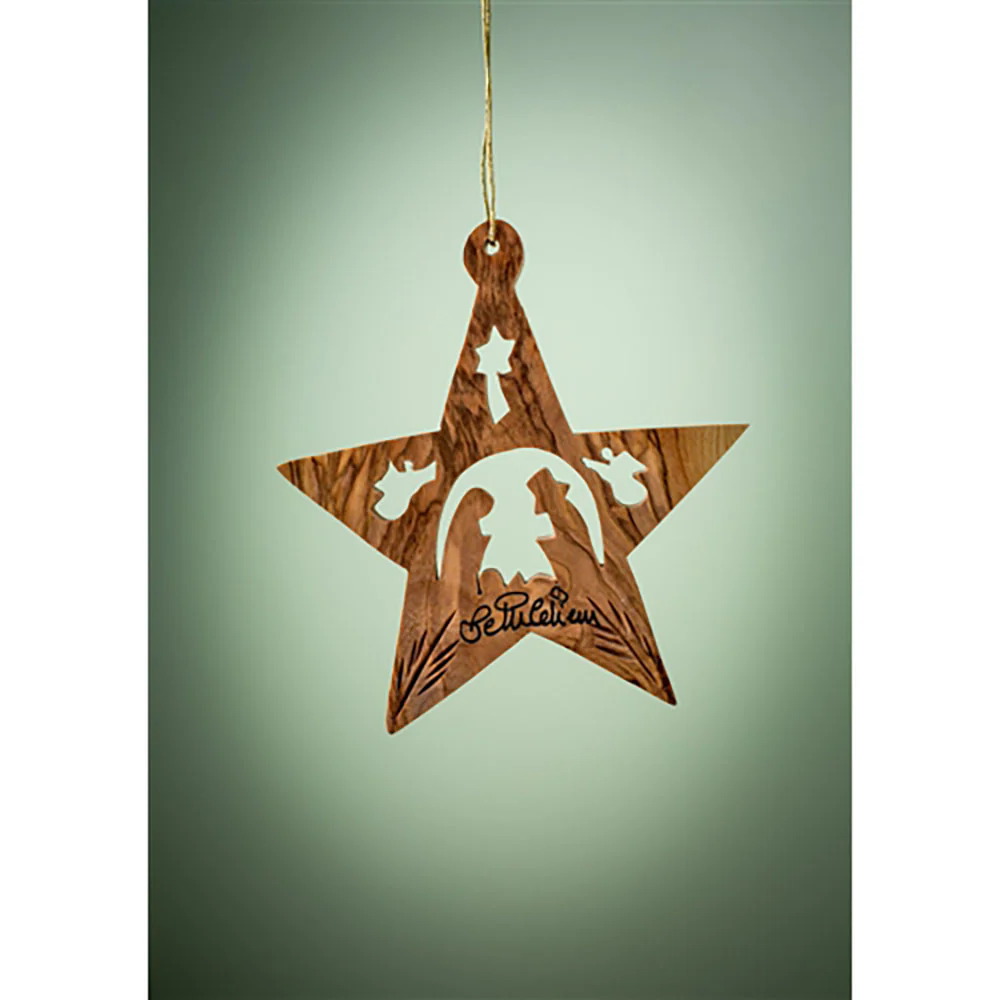 Holy Land Nativity & Angels Christmas Star Ornament - Image 2