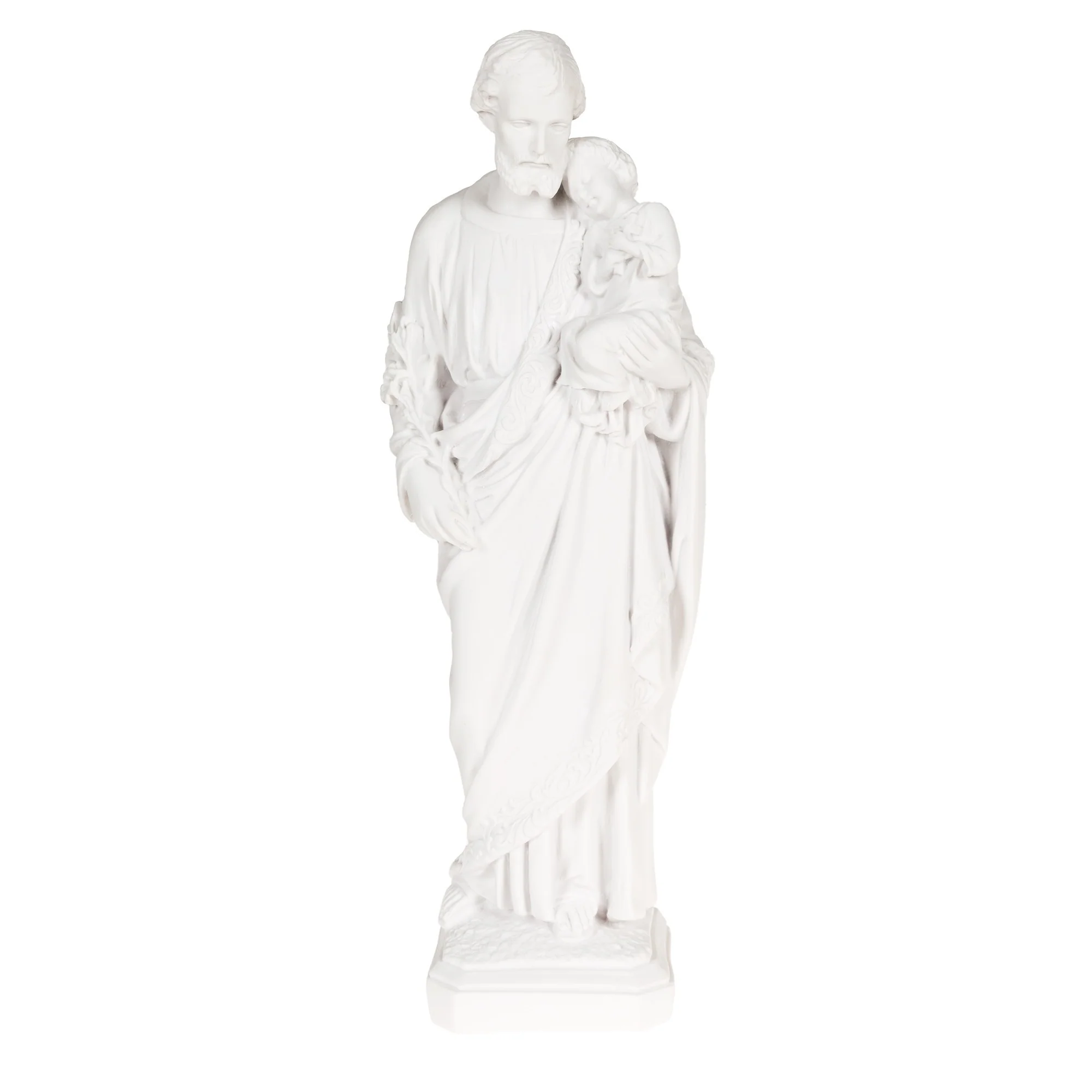 Italian St. Joseph Statue with White Finish - 15.7" - Image 2