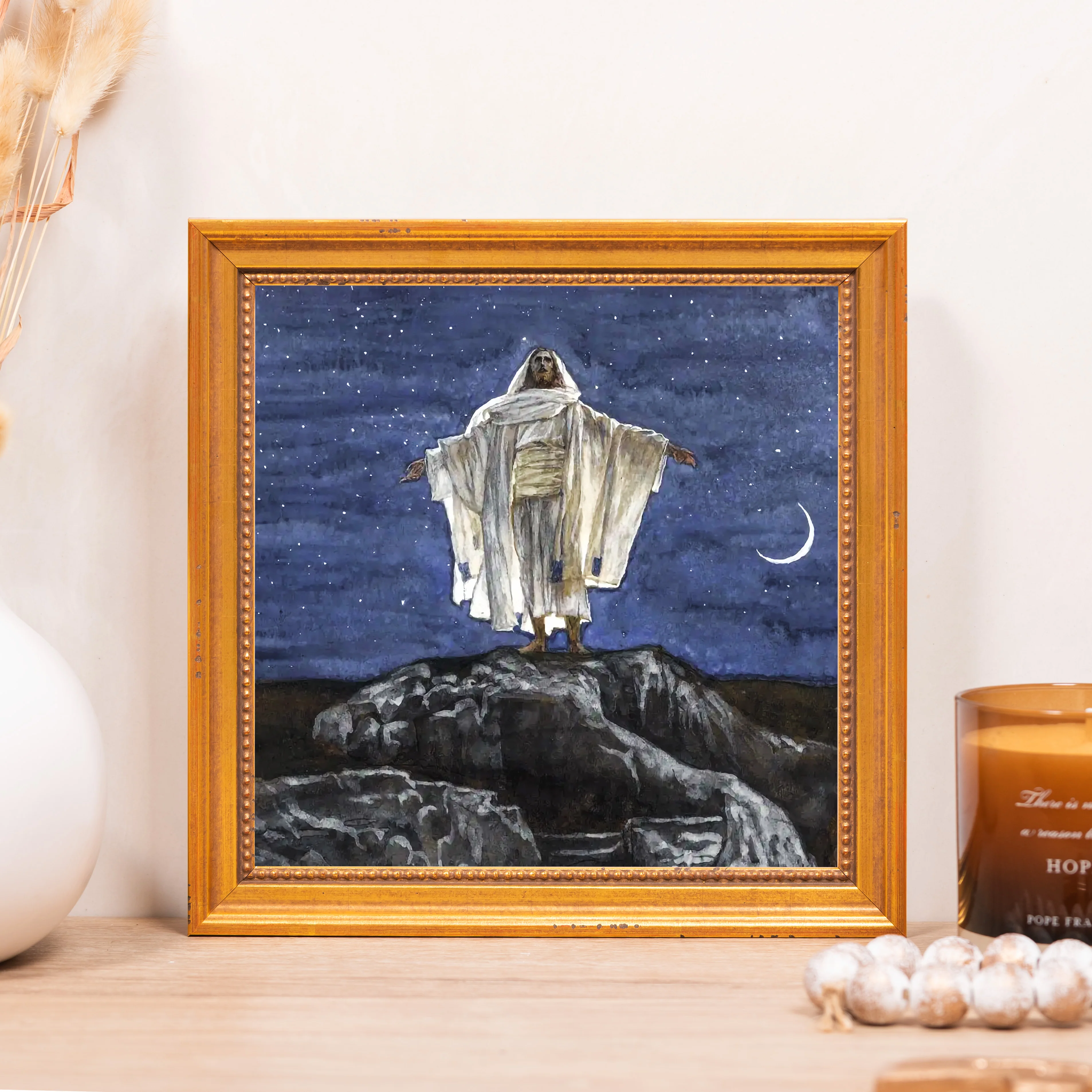 Jesus on the Mountaintop Framed Canvas - Sacred Mini Collection - Image 7