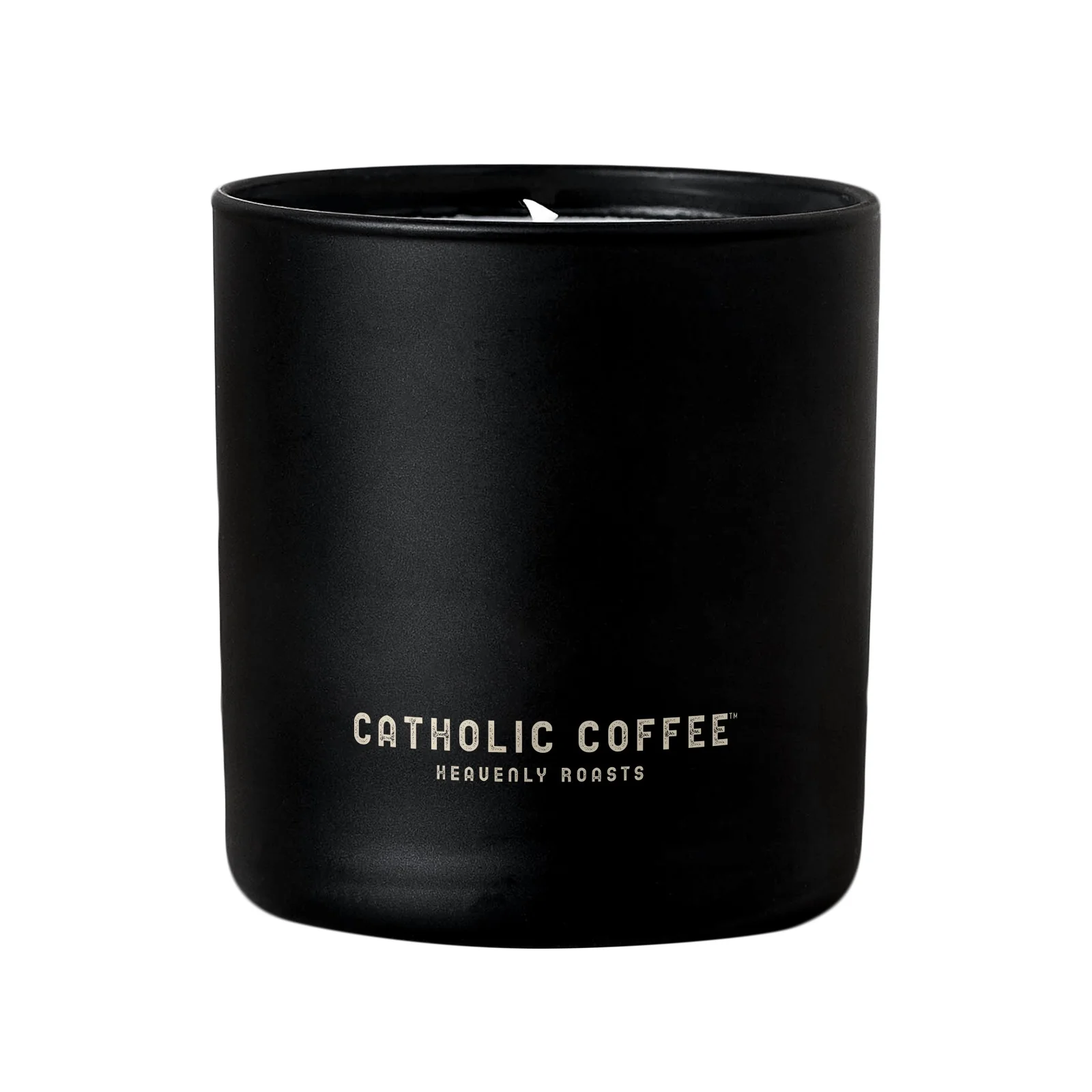 Lavender & Amber Catholic Coffee Logo Candle - Image 3