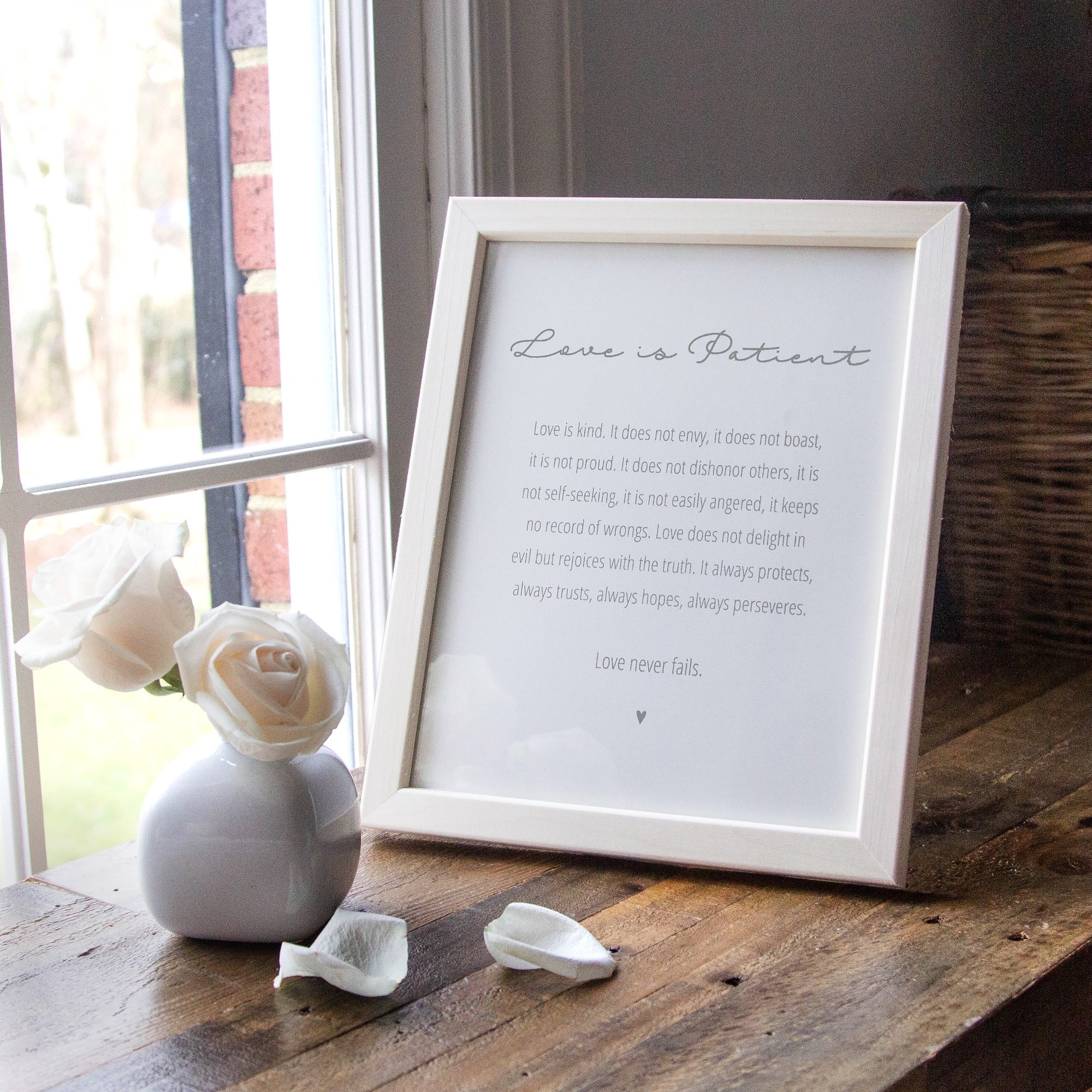 Love Is Patient Natural Wood Frame - Image 3