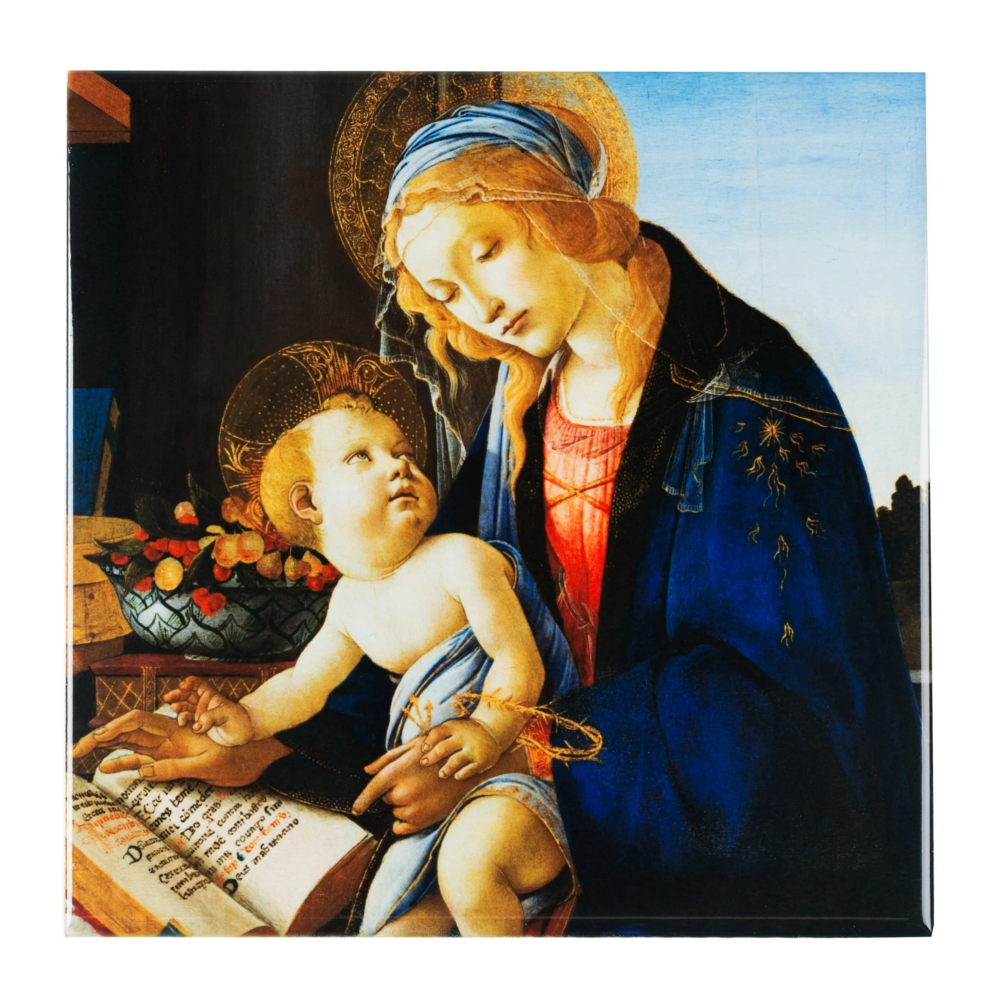 Madonna of the Book Ceramic Tile - Image 2