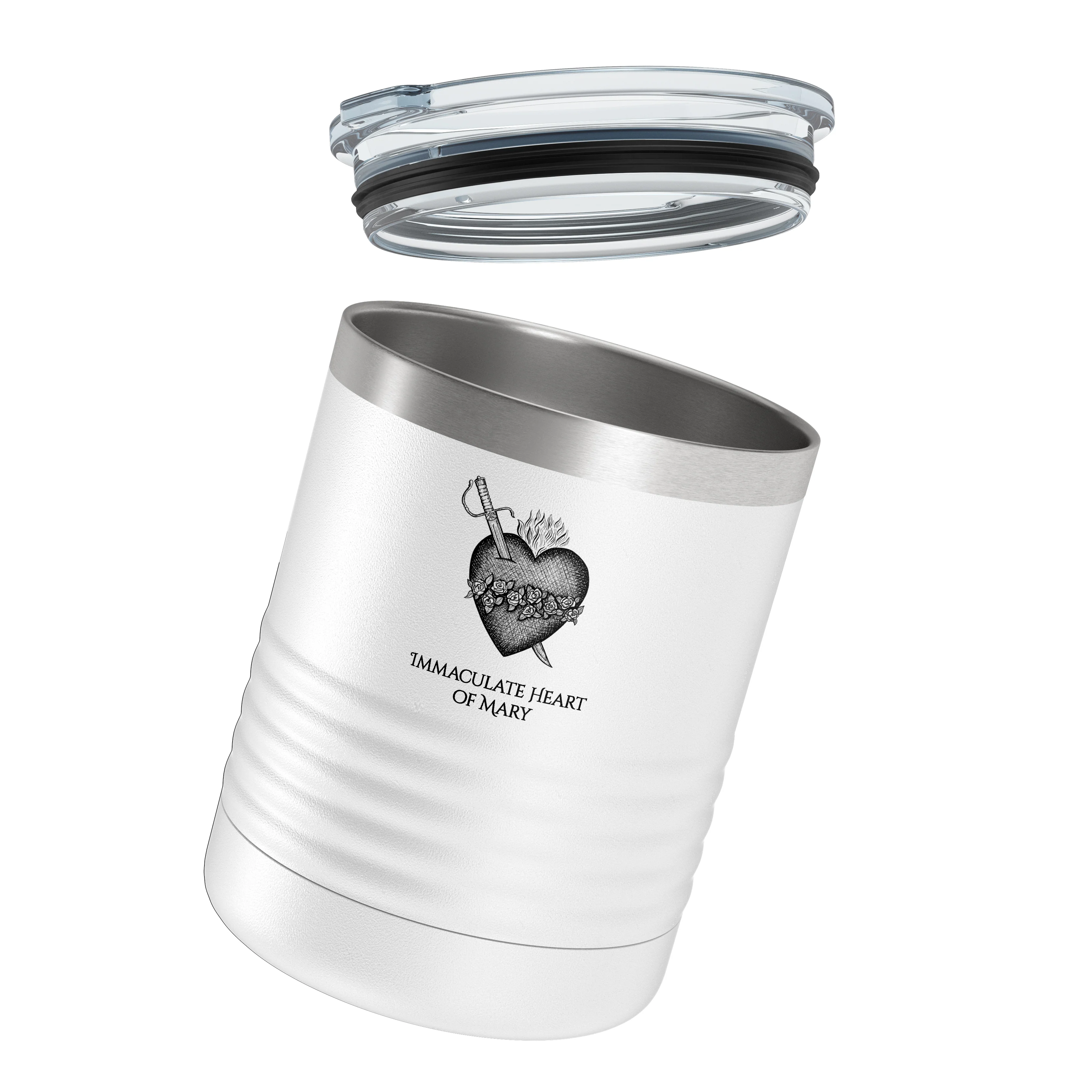 Personalized Immaculate Heart of Mary 10 oz. White Tumbler - Image 3
