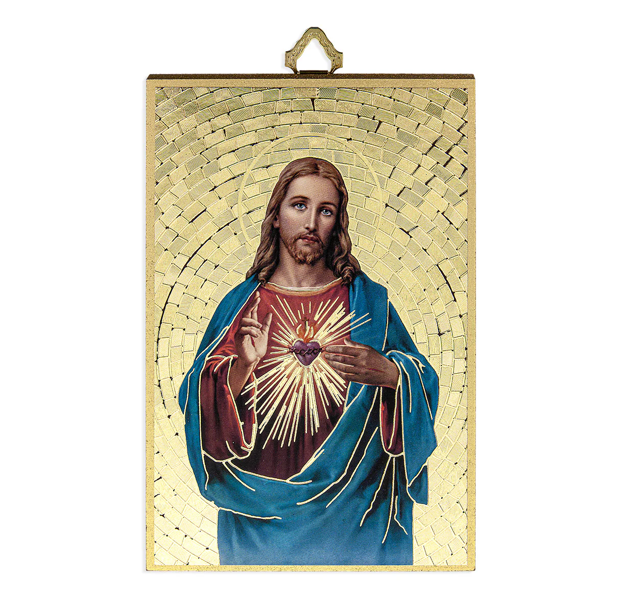 Sacred Heart Gold Foil Mosaic Plaque - Multiple Sizes - Image 3