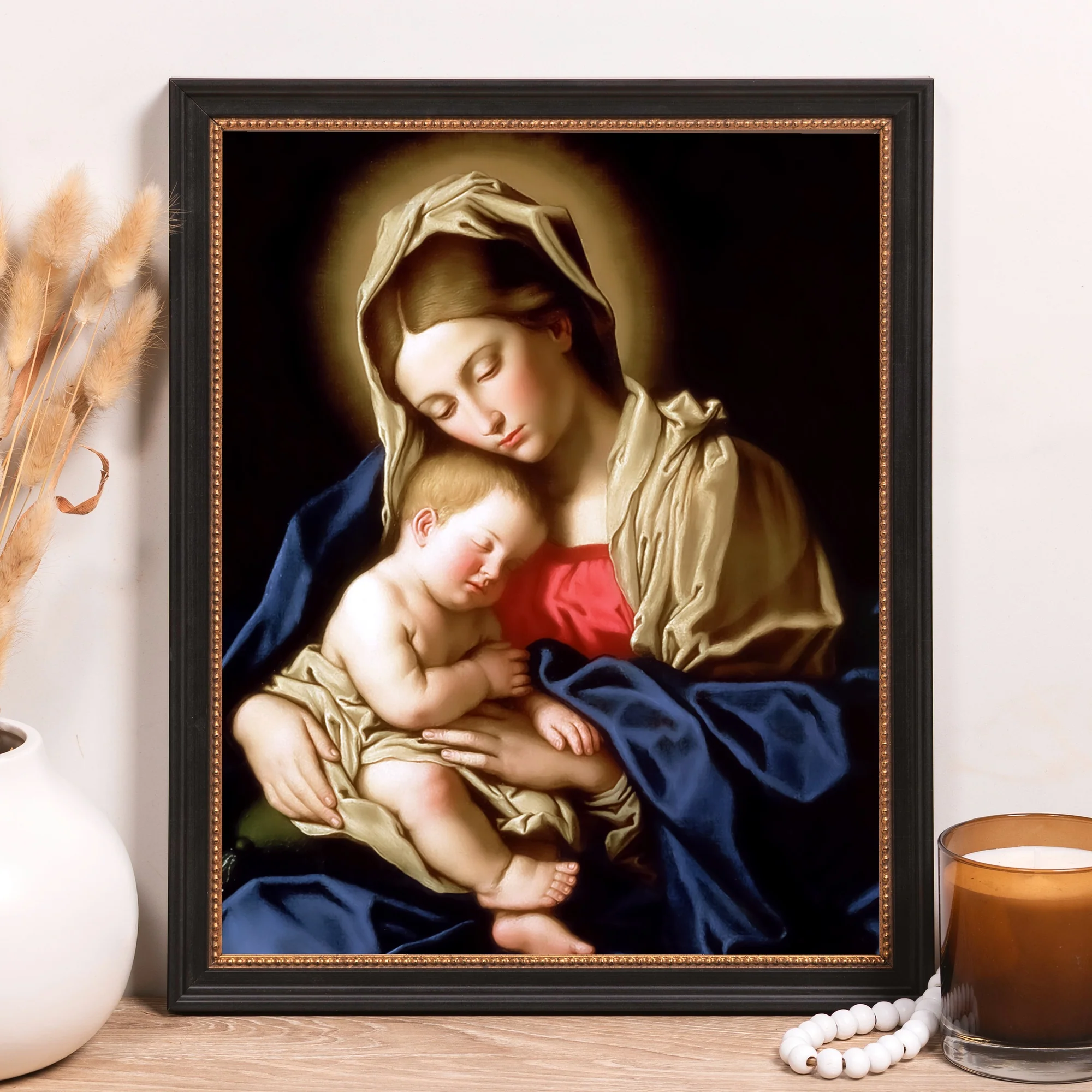 Sassoferrato Madonna & Child Framed Canvas - Sacred Classics Collection - Image 7