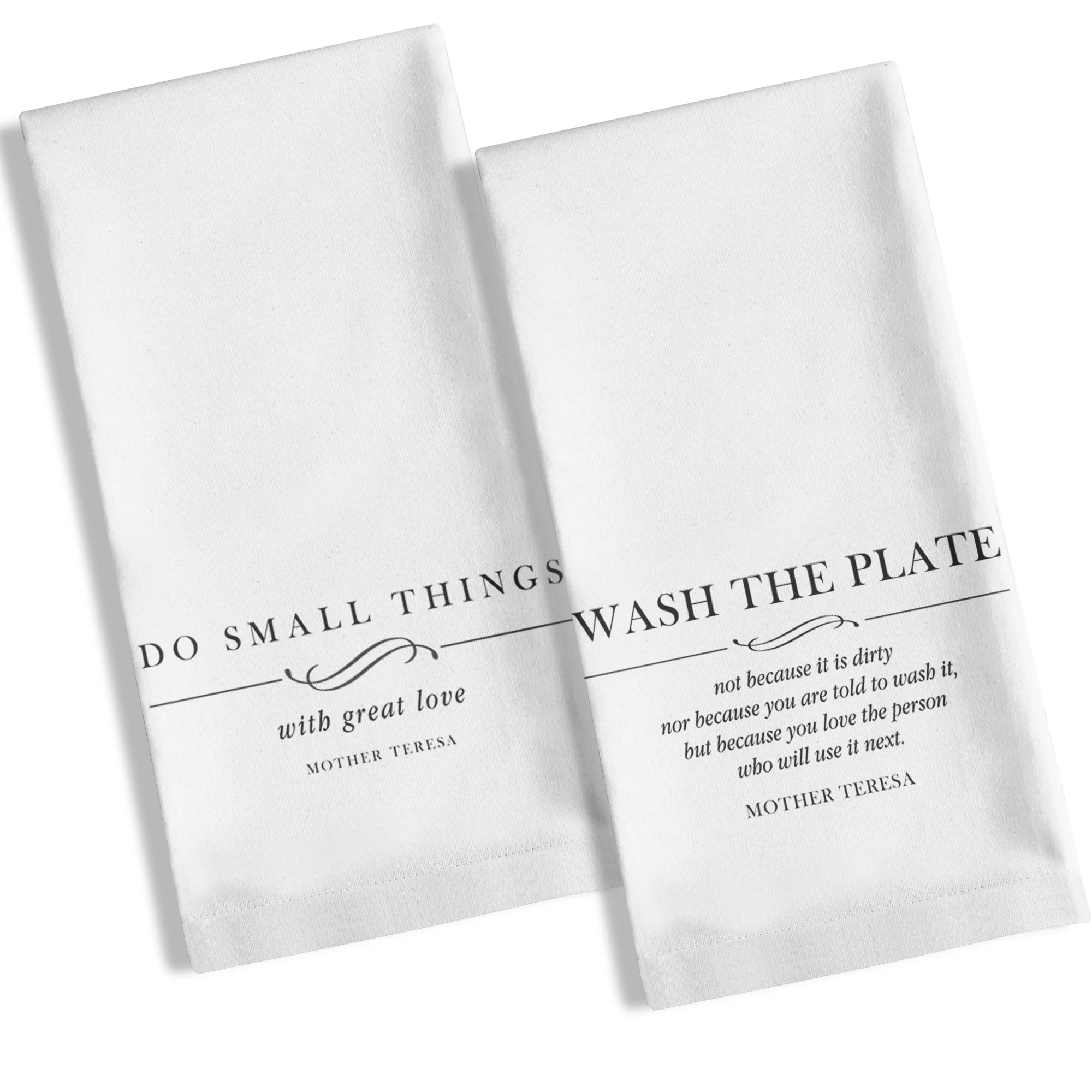 Set of Mother Teresa Black and White Dish Towels - 2 towels - Image 3
