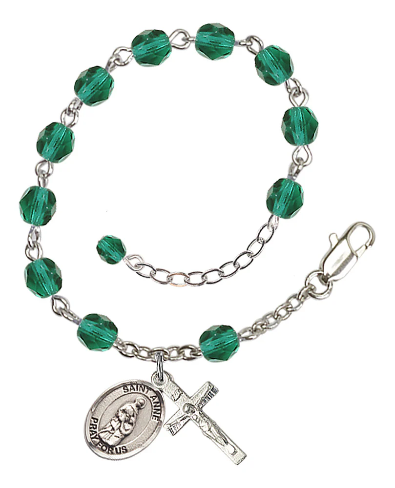 St. Anne Crystal Birthstone Rosary Bracelet - Multiple Birthstones - Image 12