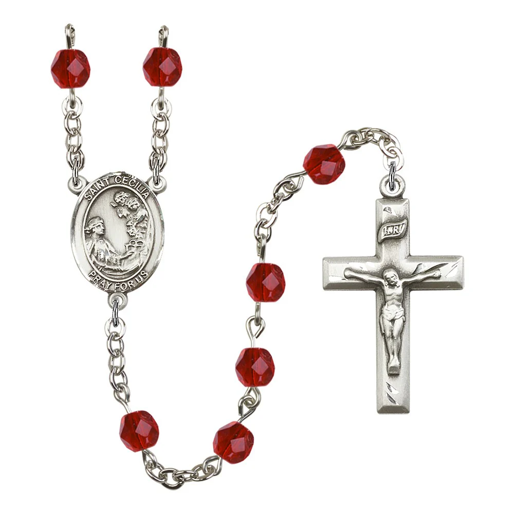 St. Cecilia Crystal Birthstone Rosary - Multiple Birthstones - Image 11