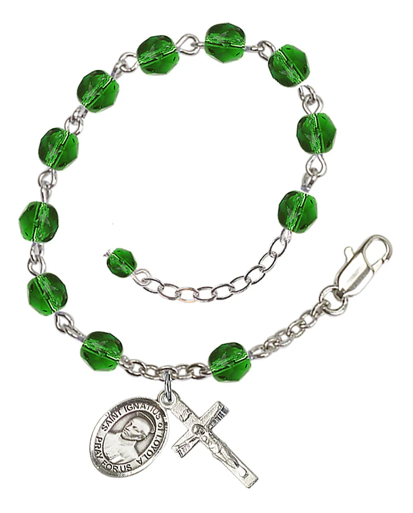 St. Ignatius of Loyola Crystal Birthstone Rosary Bracelet - Multiple Birthstones - Image 10