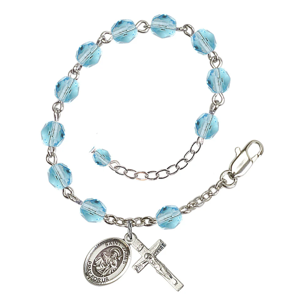 St. James the Greater Crystal Birthstone Rosary Bracelet - Multiple Birthstones - Image 2