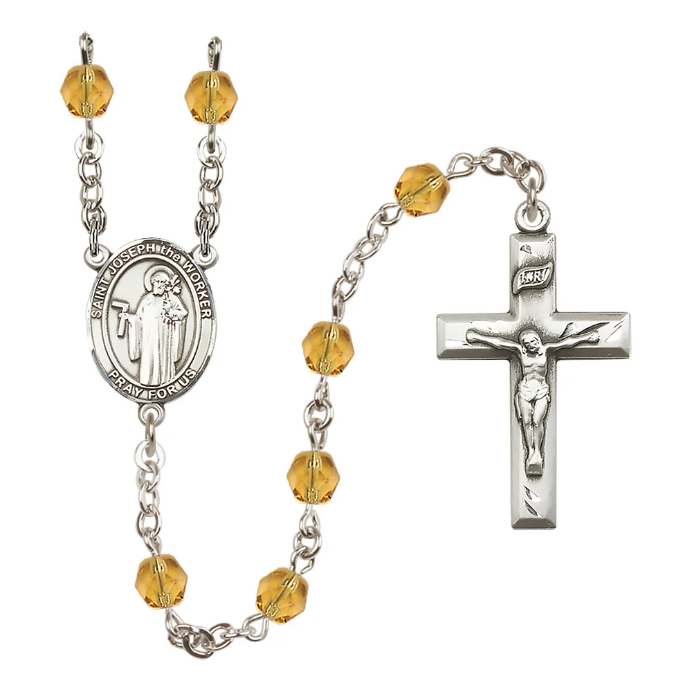 St. Joseph "The Worker" Crystal Birthstone Rosary - Multiple Birthstones - Image 10