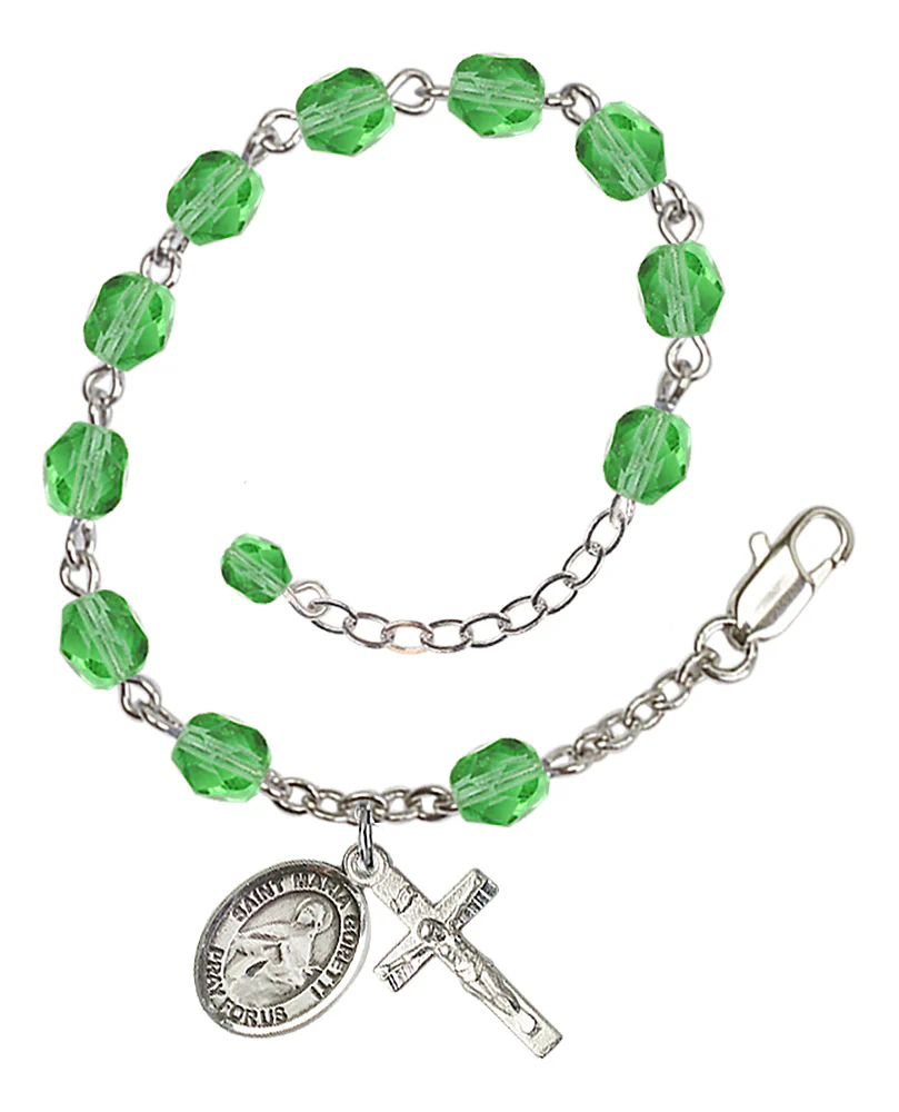 St. Maria Goretti Crystal Birthstone Rosary Bracelet - Multiple Birthstones - Image 9