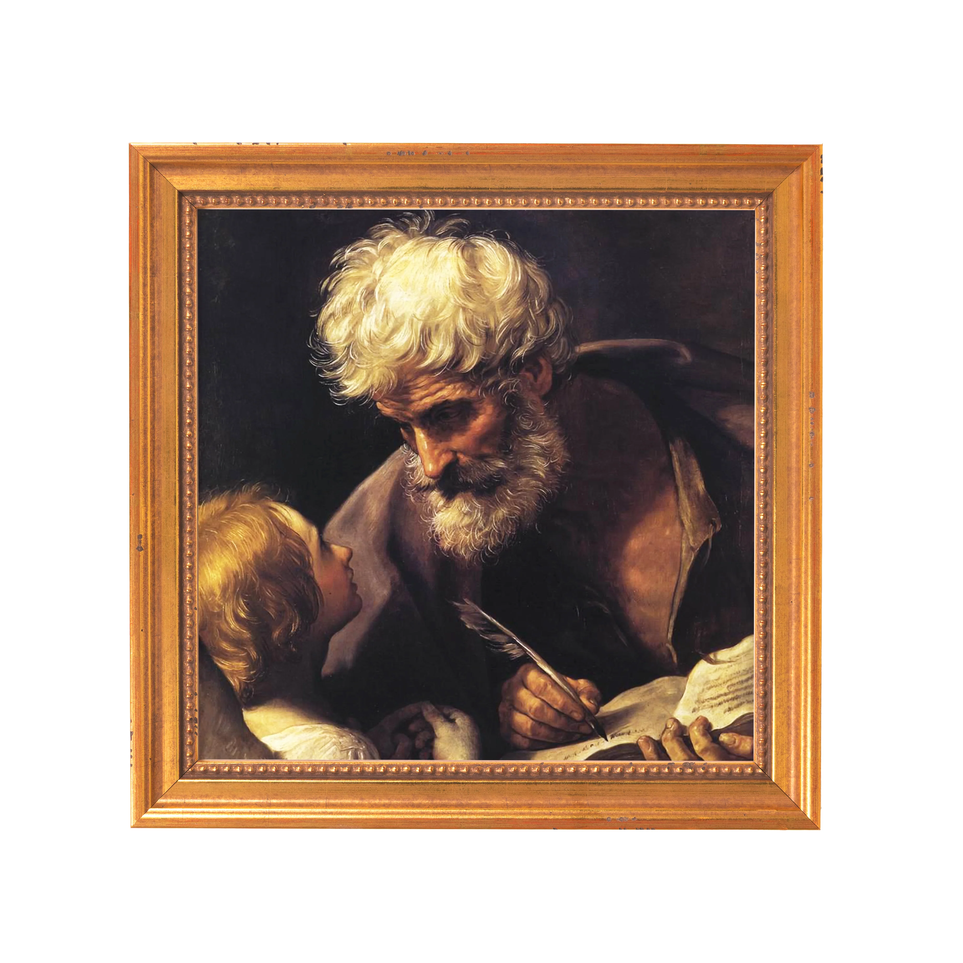 St. Matthew & the Angel Framed Canvas - Sacred Mini Collection - Image 7