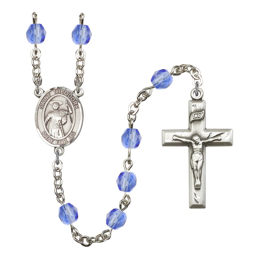 St. Theodore Stratelates Blue September Rosary 6mm