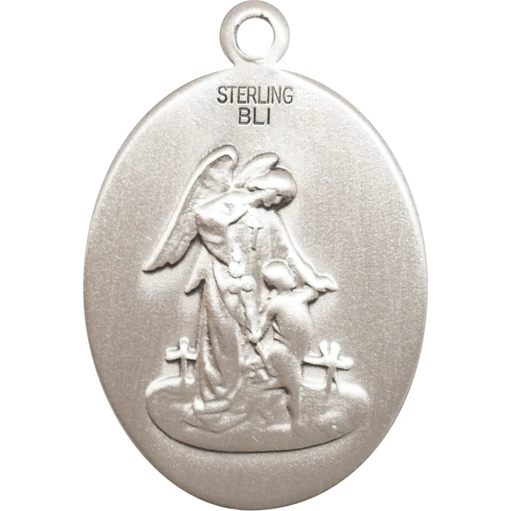 Sterling Silver Guardian Angel/Baseball Pendant w/ chain - Image 2
