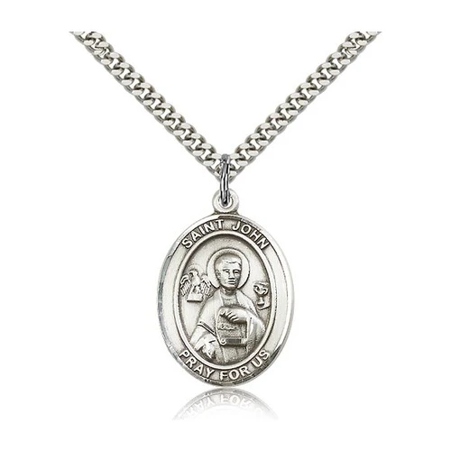 Sterling Silver St. John the Apostle Pendant w/ chain - Image 2