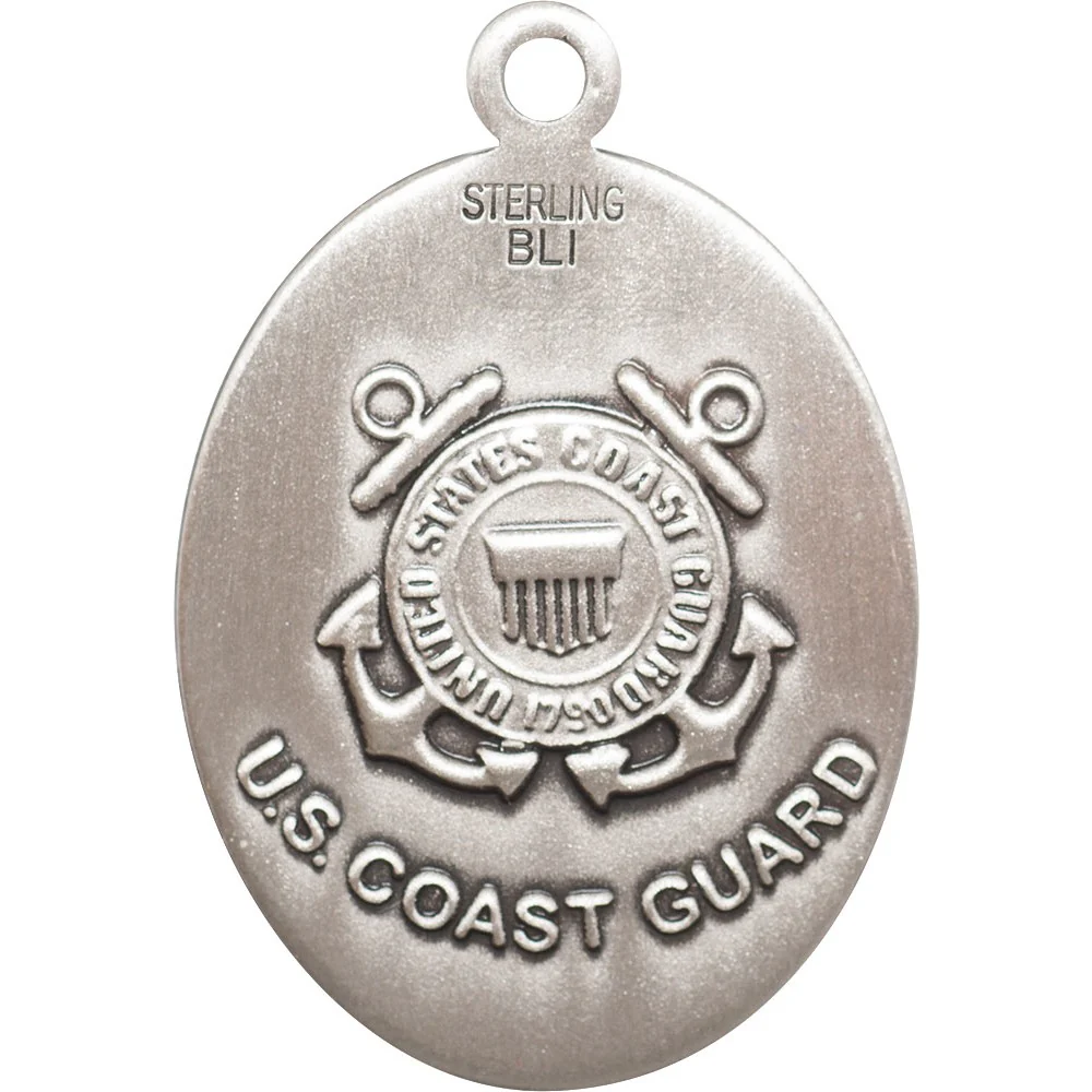Sterling Silver St. Michael Oval Military Branch Necklaces - 18" - Image 6