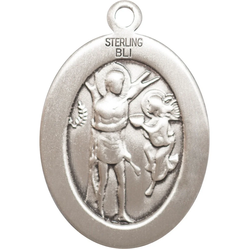 Sterling Silver St. Sebastian Pendant w/ chain-Gymnastics - Image 2