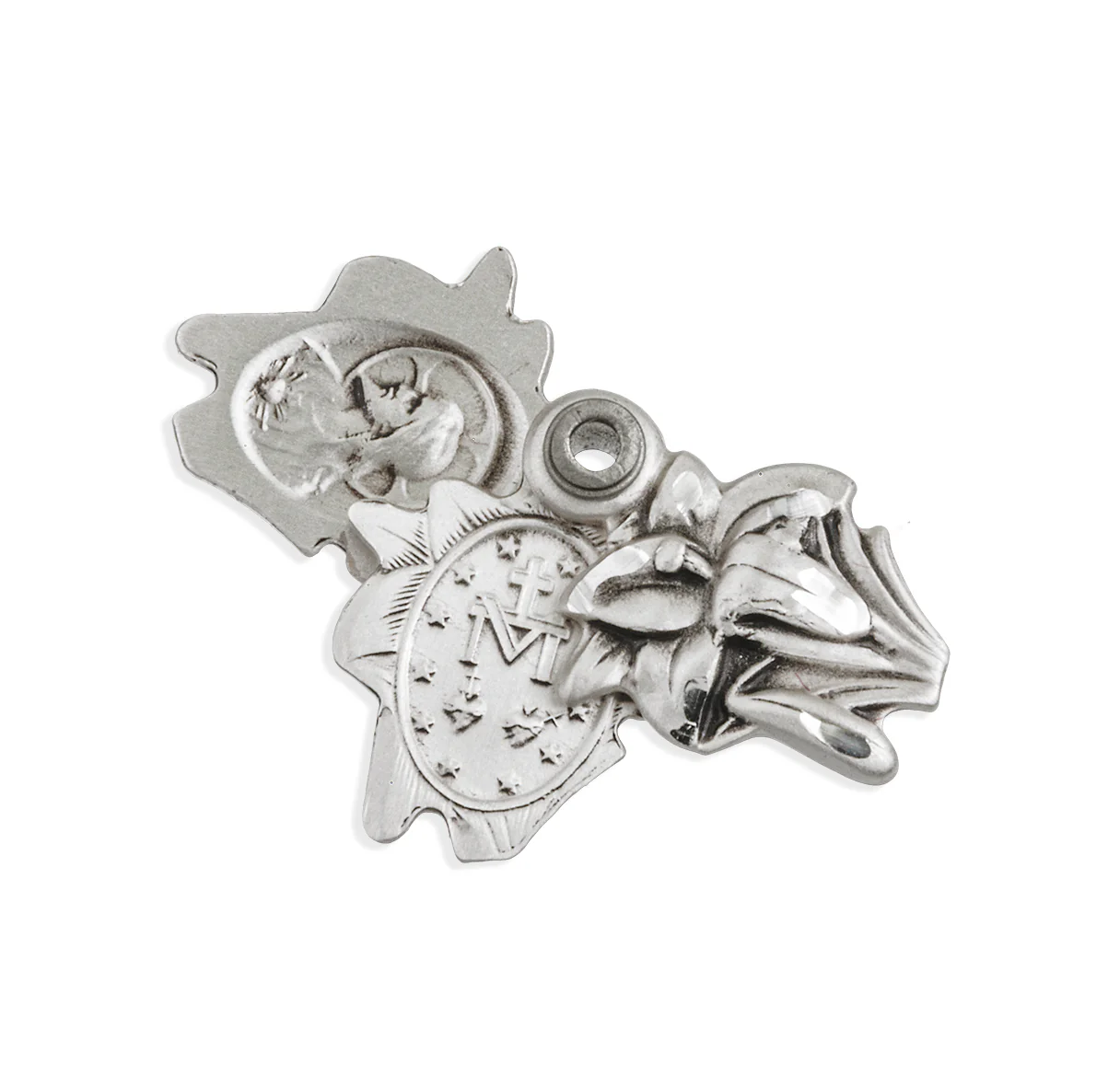 Sterling Silver Triple Slide Miraculous Necklace - Image 2