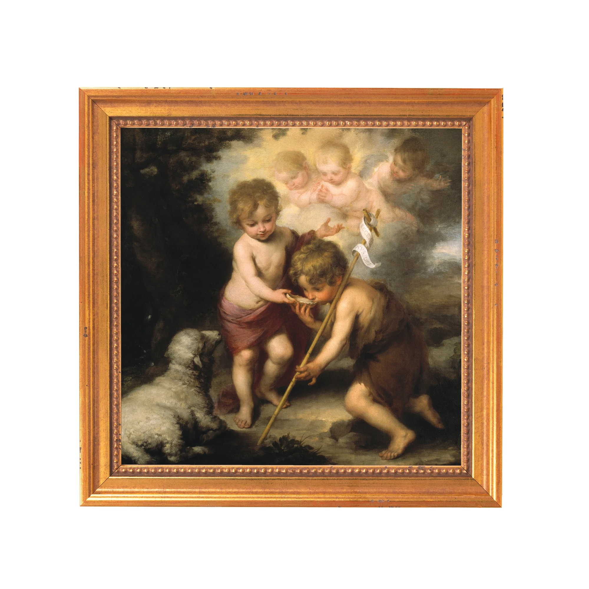 The Holy Children with a Shell Framed Canvas - Sacred Mini Collection - Image 7