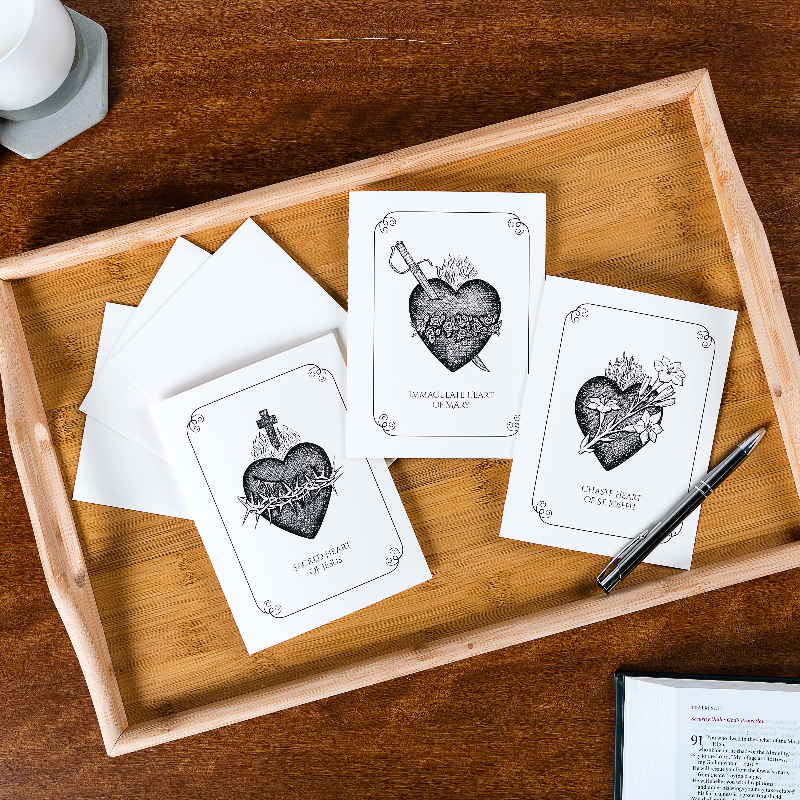 Three Hearts Notecards - Package of 12 - Image 2