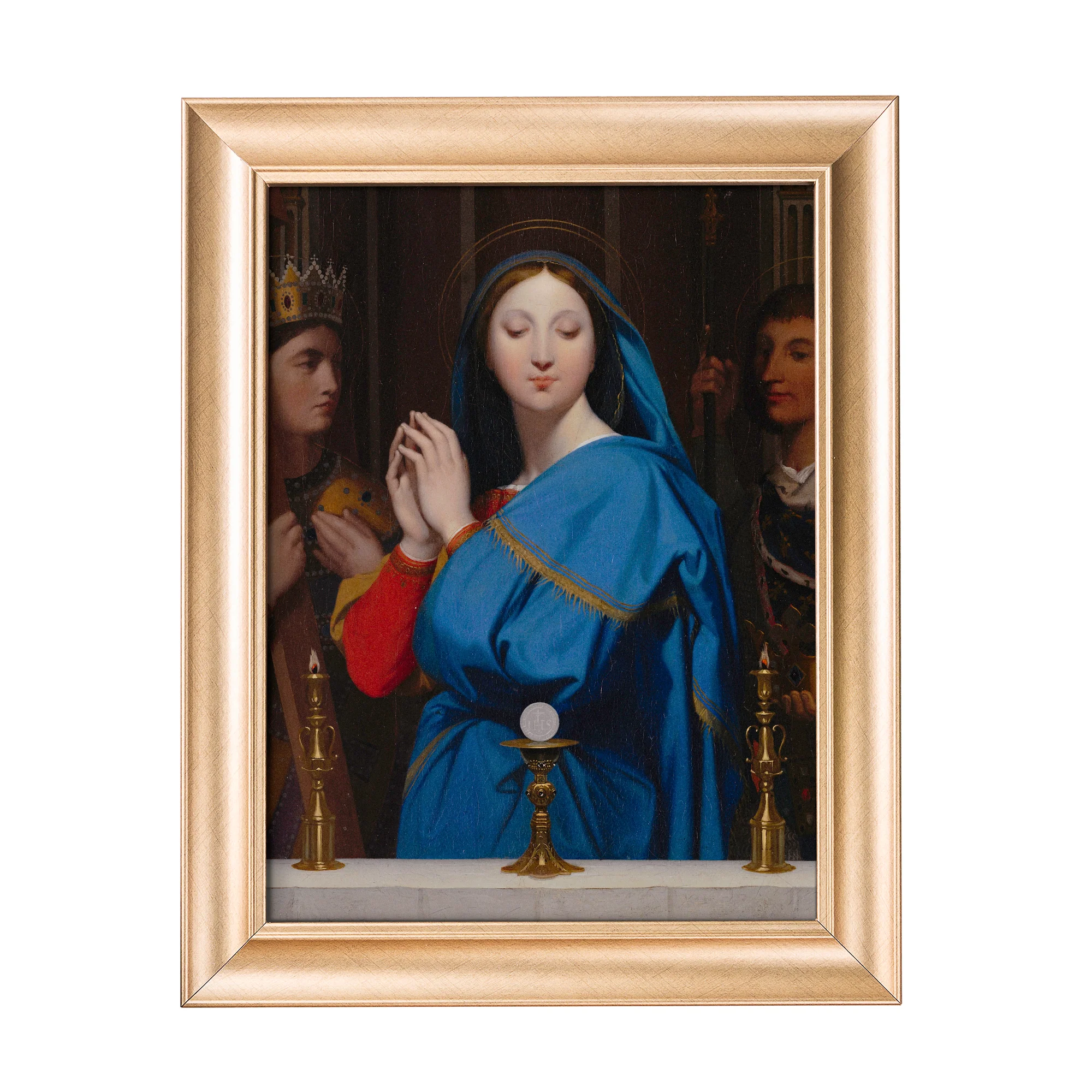 Virgin Adoring the Host Antique Gold Framed Print - Multiple Sizes - Image 4