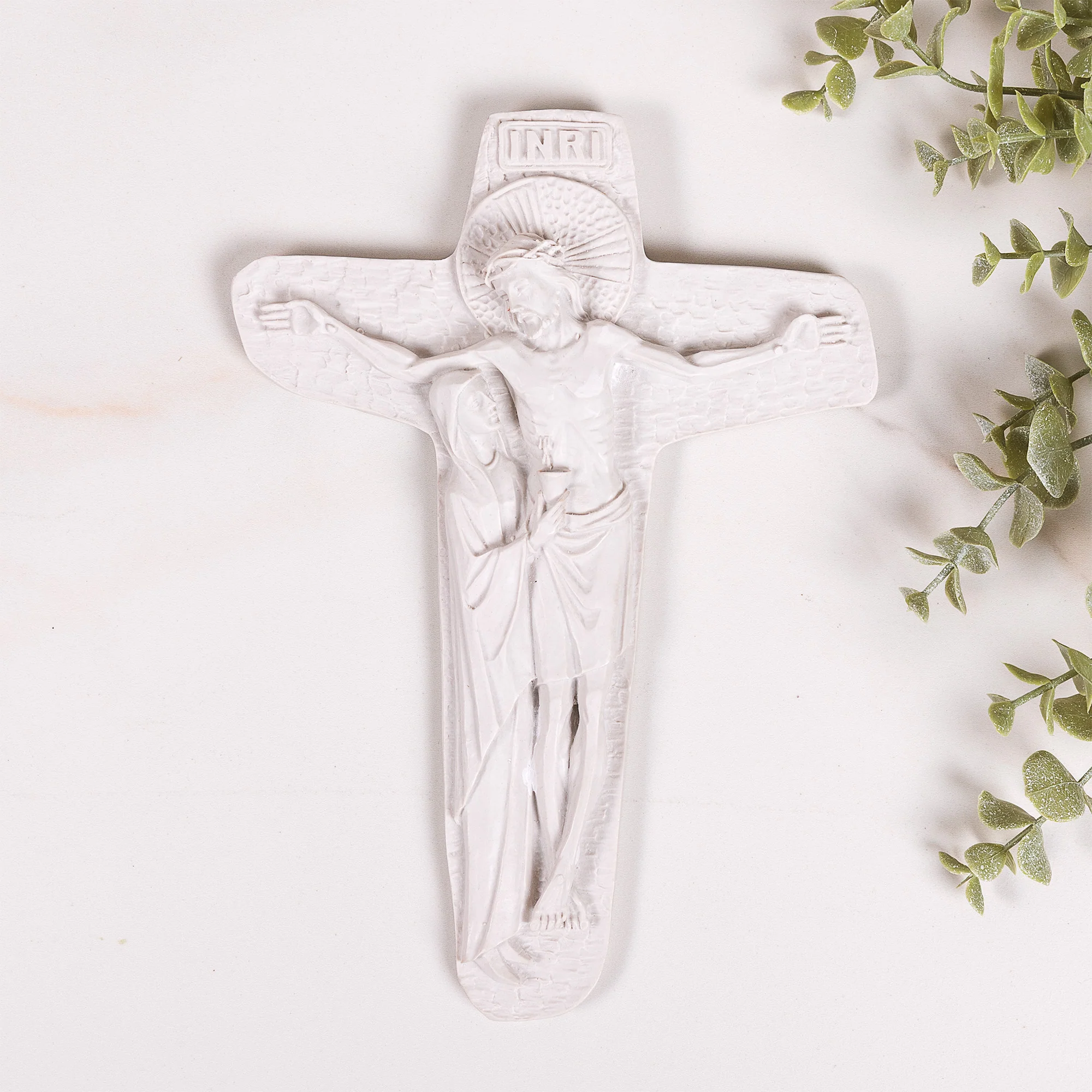 White Unity of Jesus & Mary Crucifix - 9" - Image 3